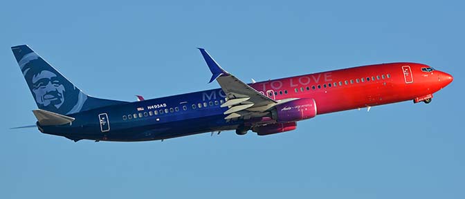 Alaska Boeing 737-900 N493AS More to Love, Phoenix Sky Harbor, October 27, 2017